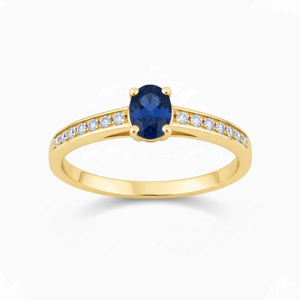 Solitaire en or jaune 18 carats