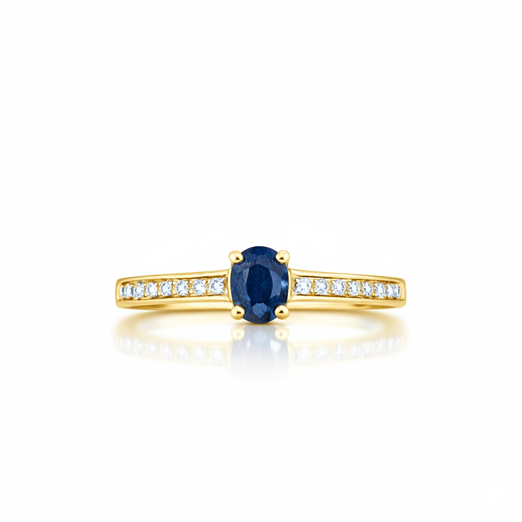 Solitaire en or jaune 18 carats