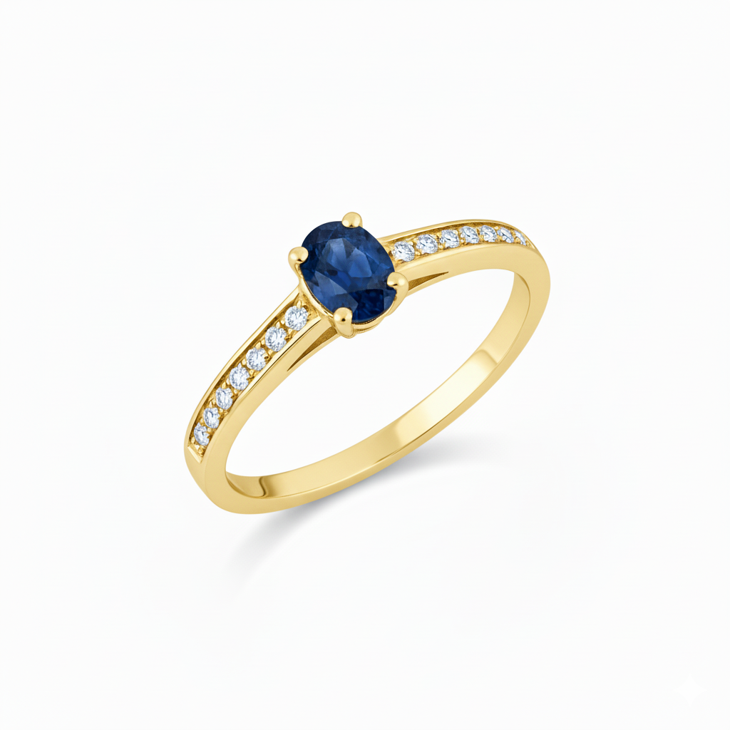 Solitaire en or jaune 18 carats