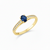 Solitaire en or jaune 18 carats