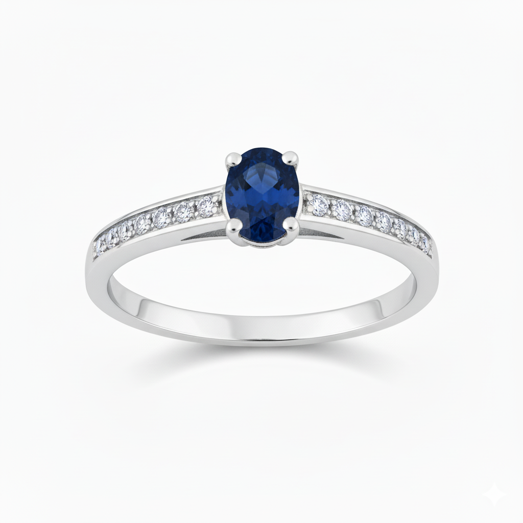 Solitaire en or blanc 18 carats