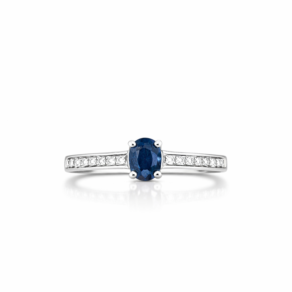 Solitaire en or blanc 18 carats