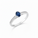 Solitaire en or blanc 18 carats