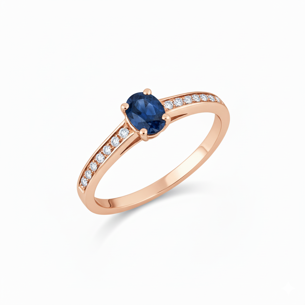 Solitaire en or rouge 18 carats