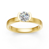 Solitaire en or jaune 18 carats