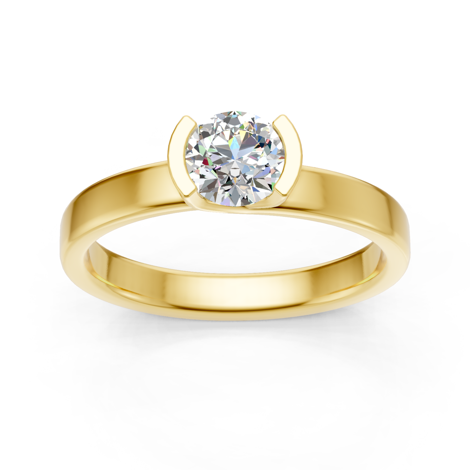 Solitaire en or jaune 18 carats