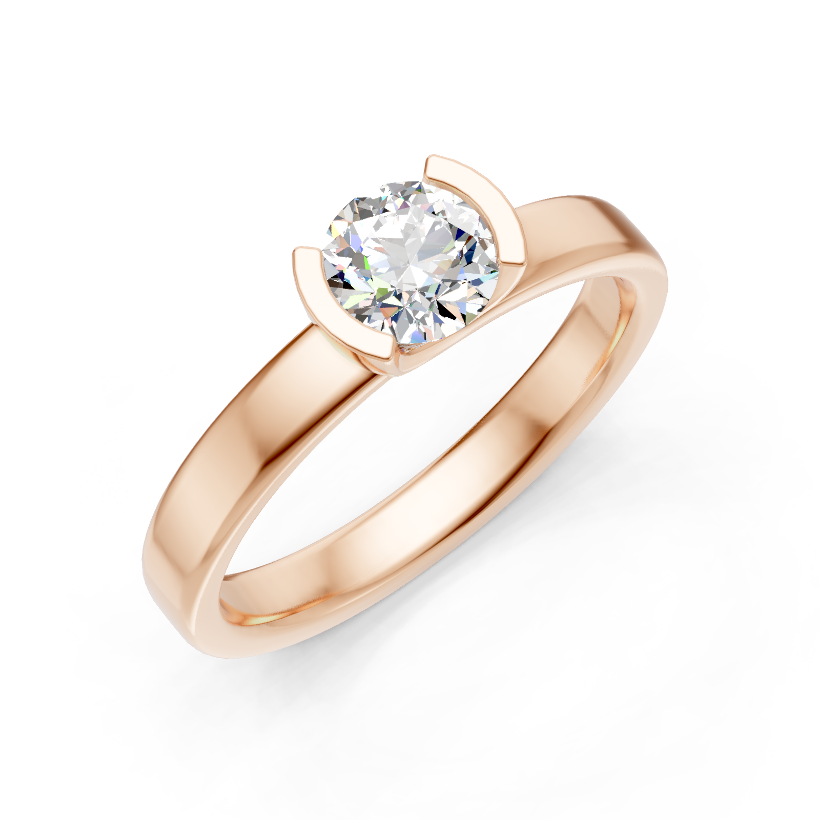 Solitaire en or rouge 18 carats