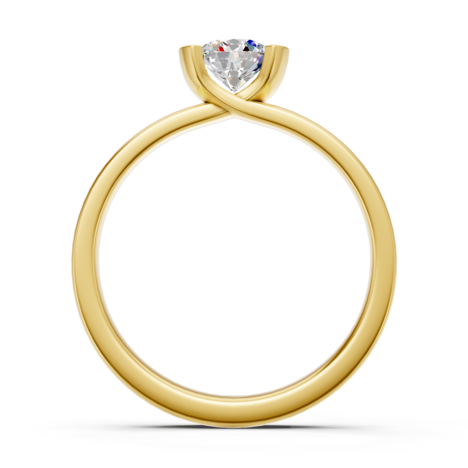 Solitaire en or jaune 18 carats