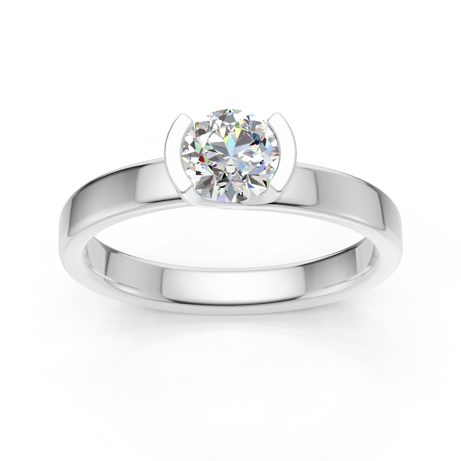 Solitaire en or jaune 18 carats