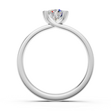 Solitaire en or blanc 18 carats