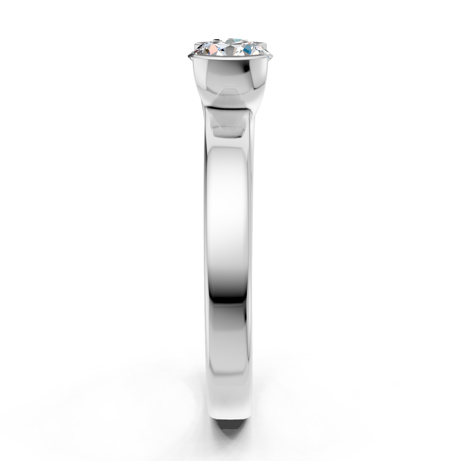 Solitaire en or blanc 18 carats