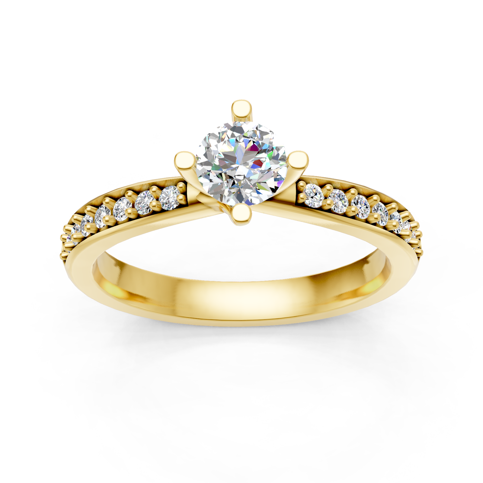 Solitaire en or jaune 18 carats