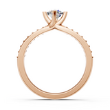 Solitaire en or rouge 18 carats