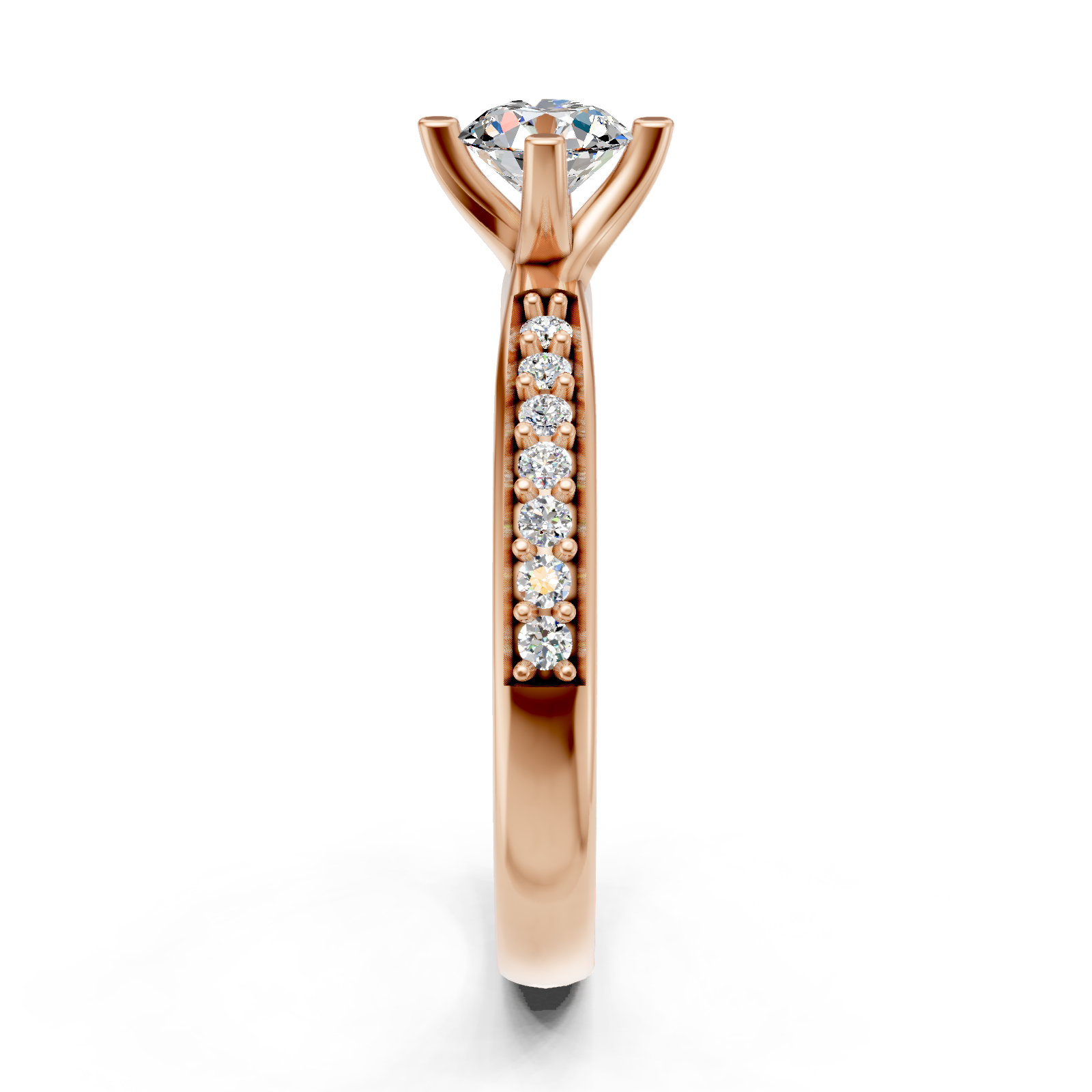 Solitaire en or rouge 18 carats