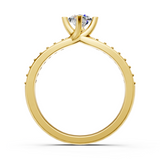 Solitaire en or jaune 18 carats