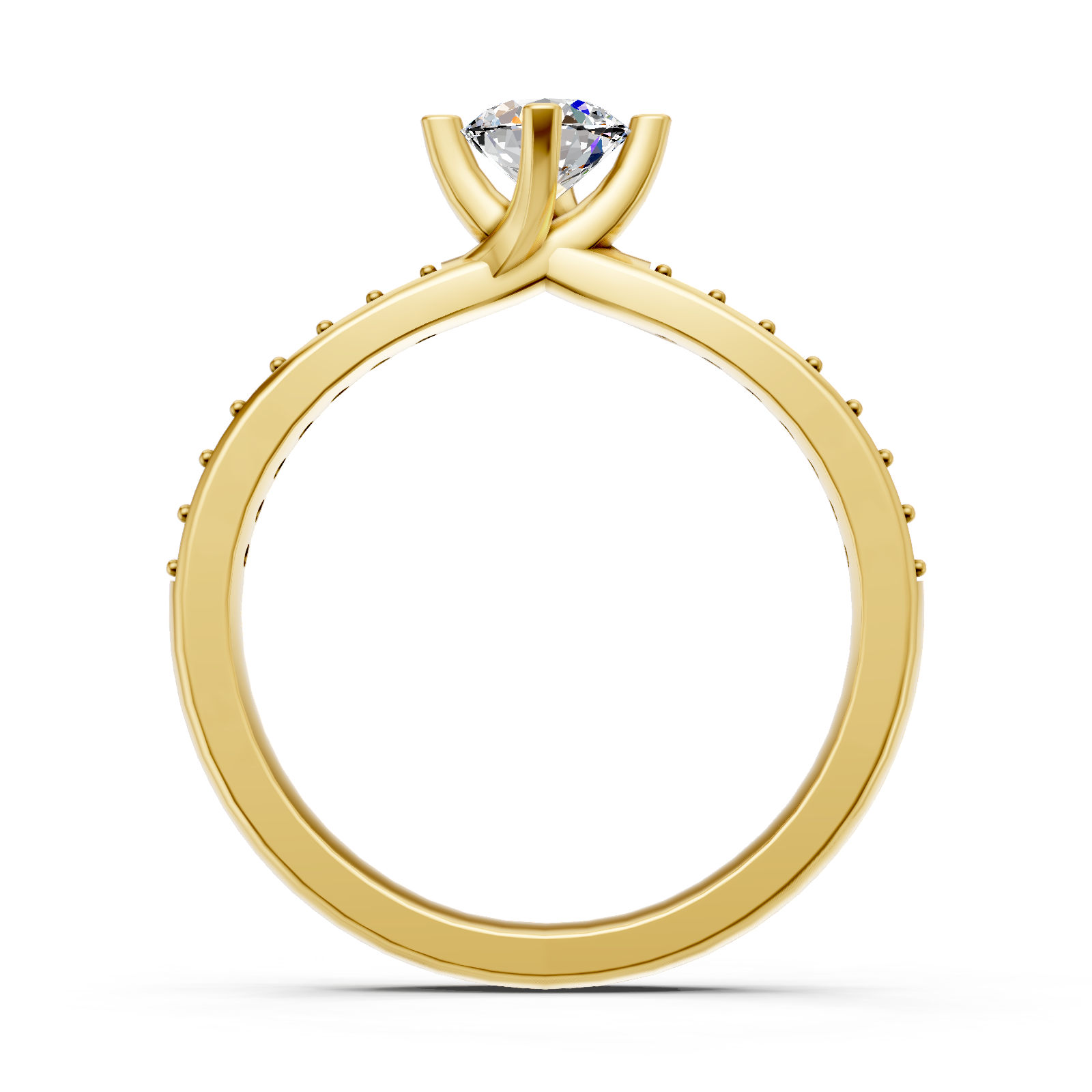 Solitaire en or jaune 18 carats