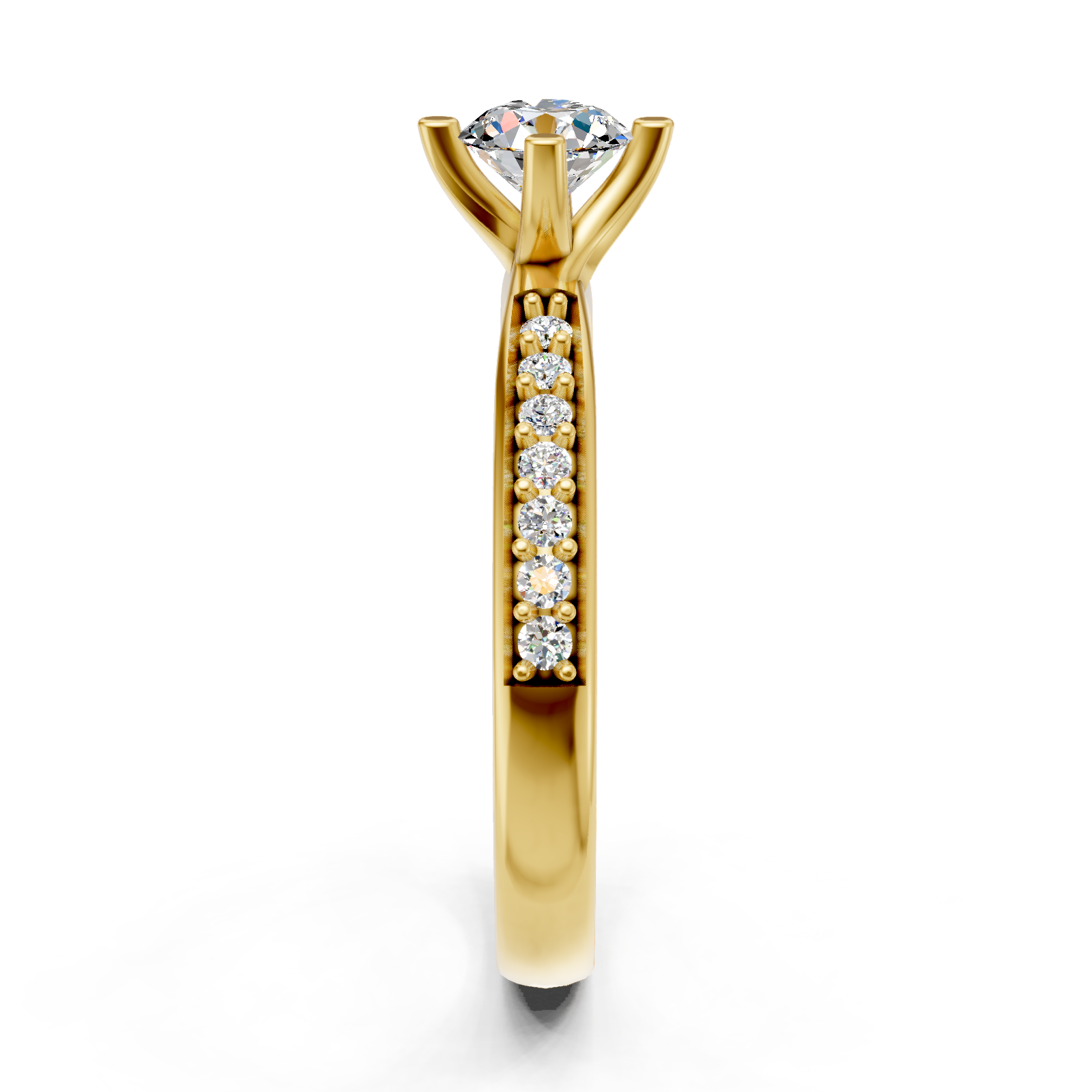 Solitaire en or jaune 18 carats