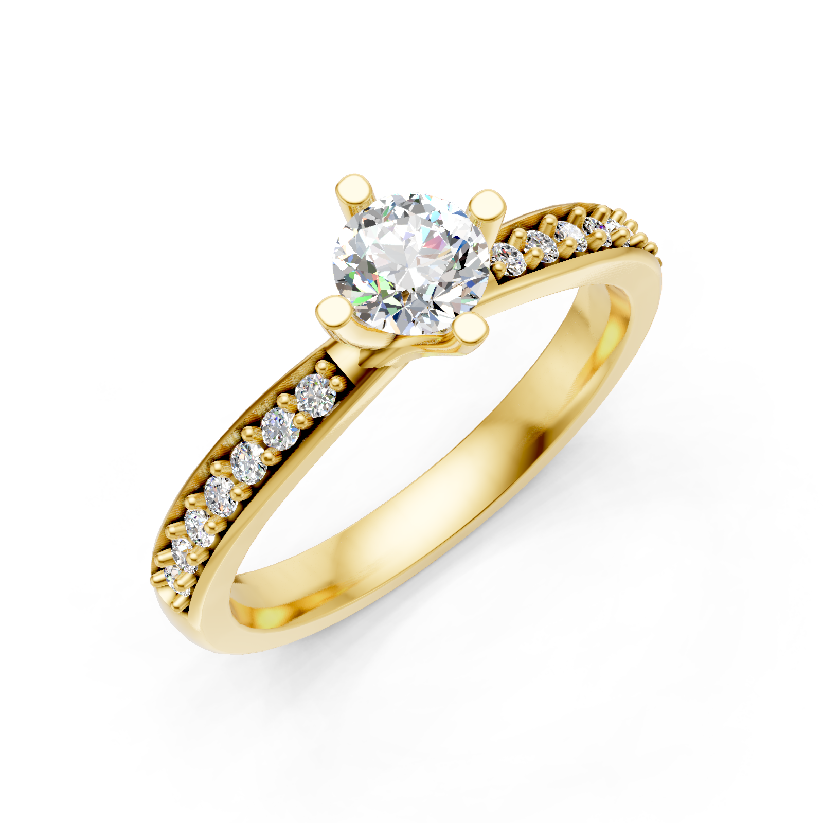 Solitaire en or jaune 18 carats