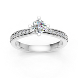 Solitaire en or blanc 18 carats