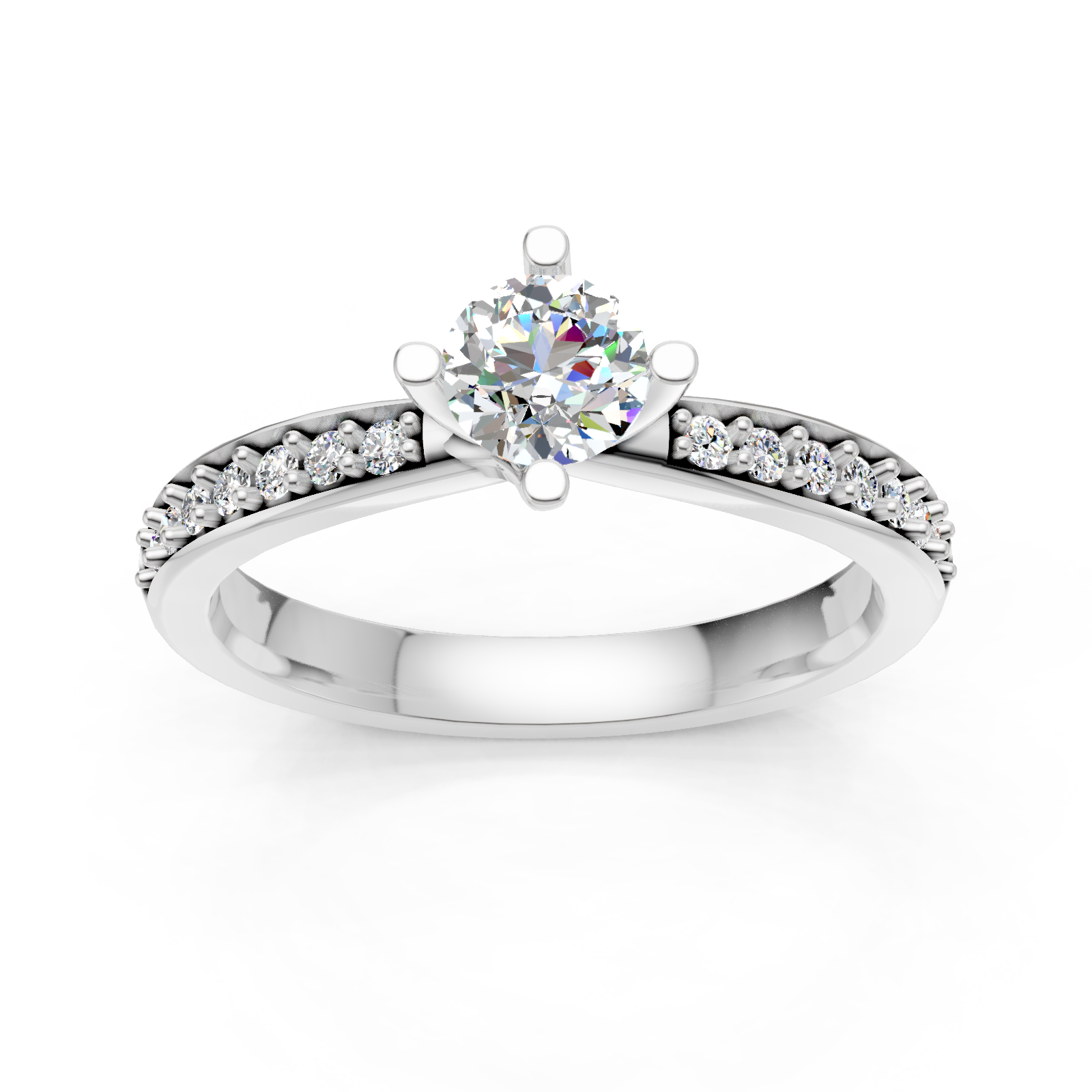 Solitaire en or blanc 18 carats