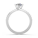 Solitaire en or blanc 18 carats 