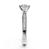 Solitaire en or blanc 18 carats