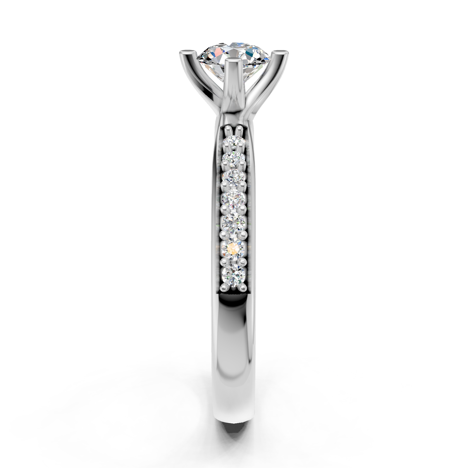 Solitaire en or blanc 18 carats