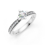 Solitaire en or blanc 18 carats