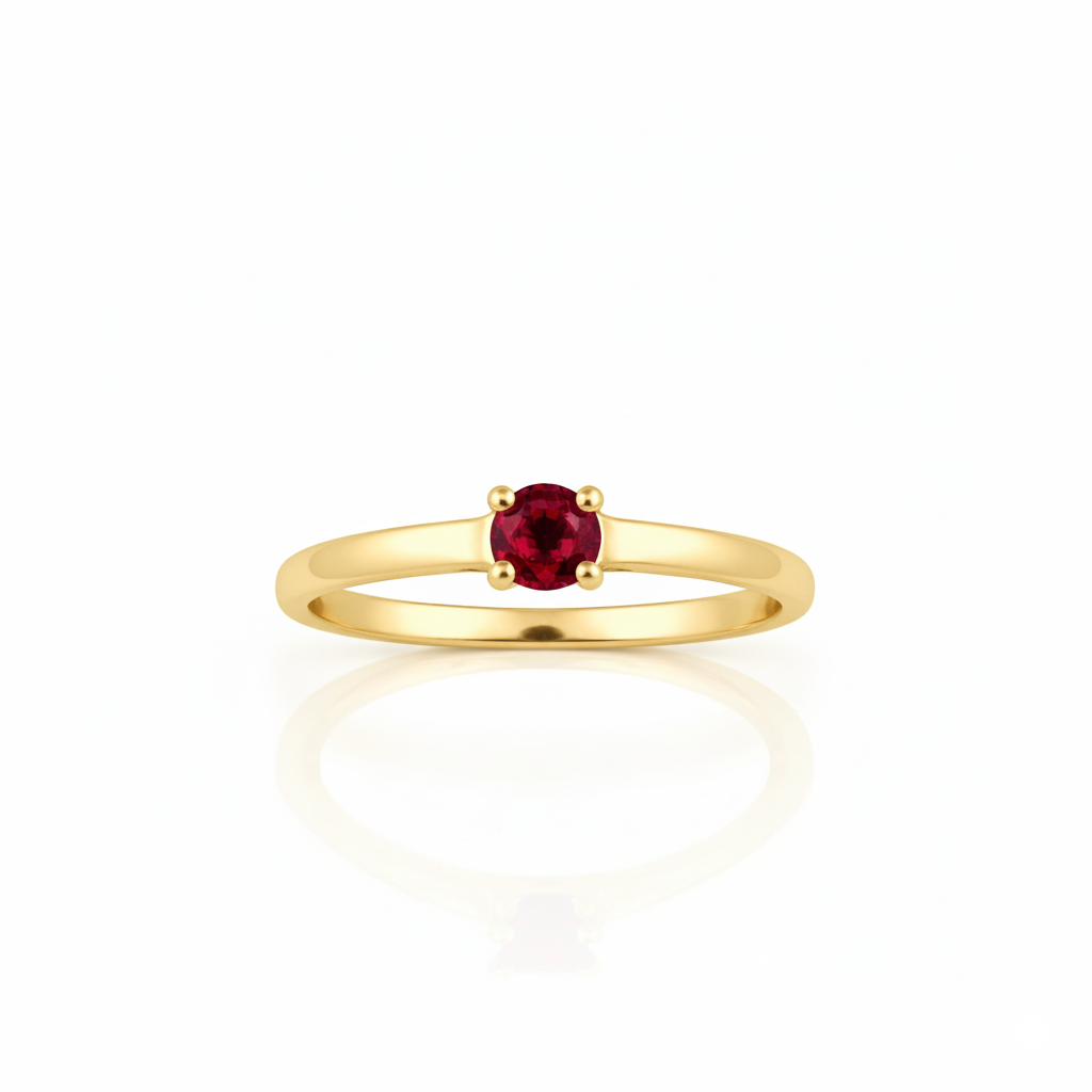 Solitaire en or jaune 18 carats