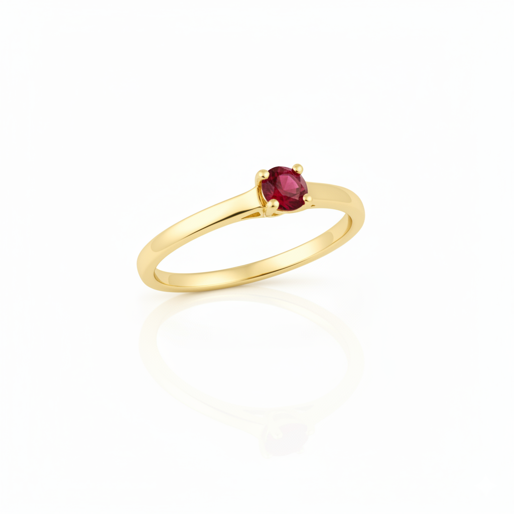 Solitaire en or jaune 18 carats