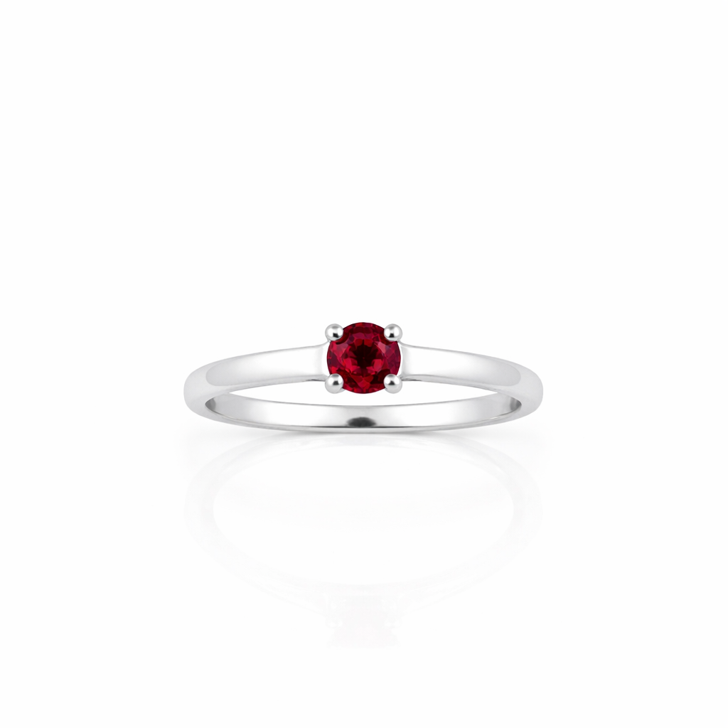 Solitaire en or blanc 18 carats