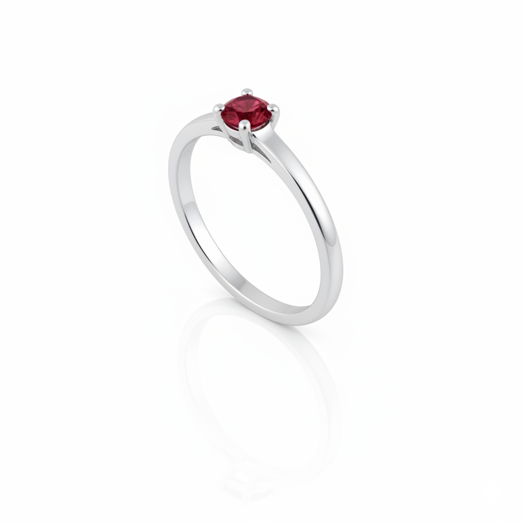 Solitaire en or blanc 18 carats