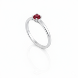 Solitaire en or blanc 18 carats