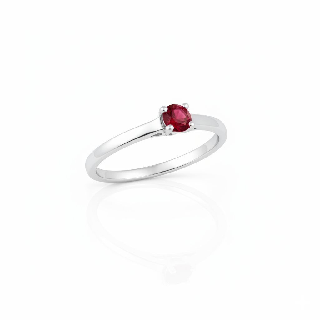 Solitaire en or blanc 18 carats