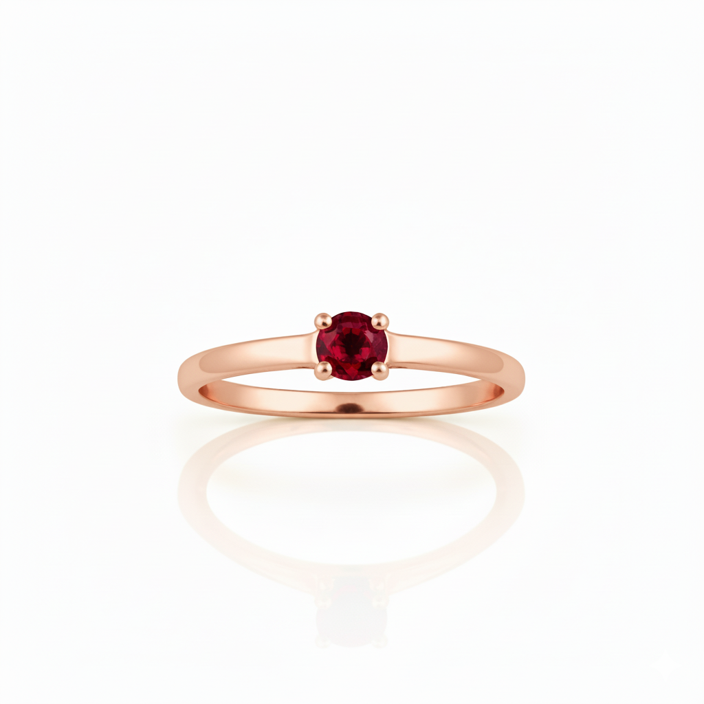 Solitaire en or rouge 18 carats