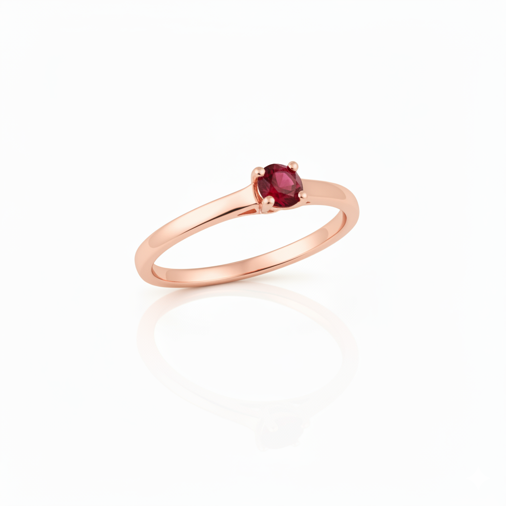 Solitaire en or rouge 18 carats