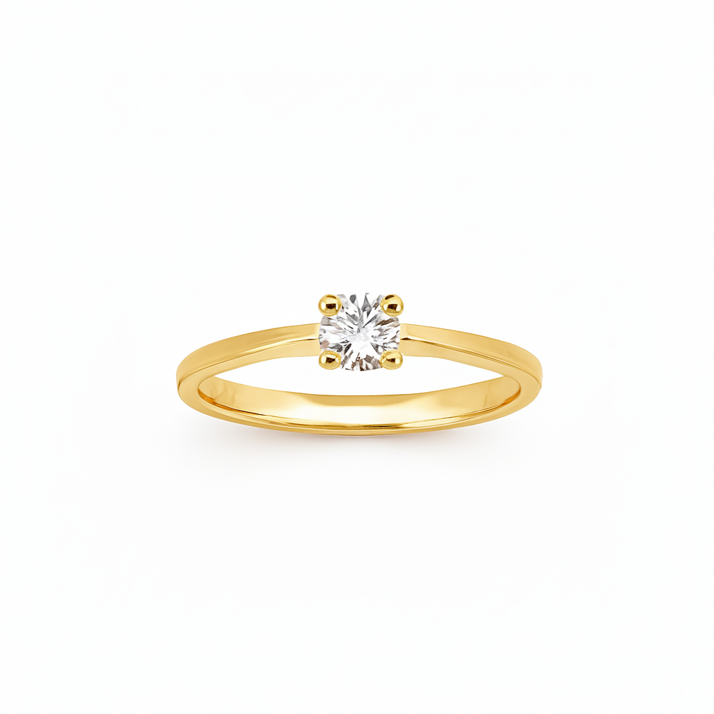 Solitaire en or jaune 18 carats