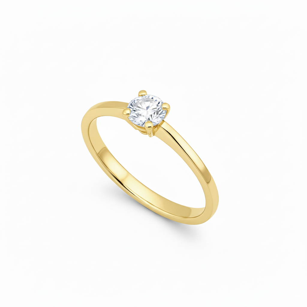 Solitaire en or jaune 18 carats