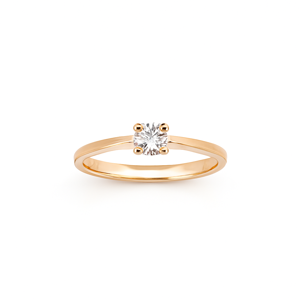 Solitaire en or rouge 18 carats