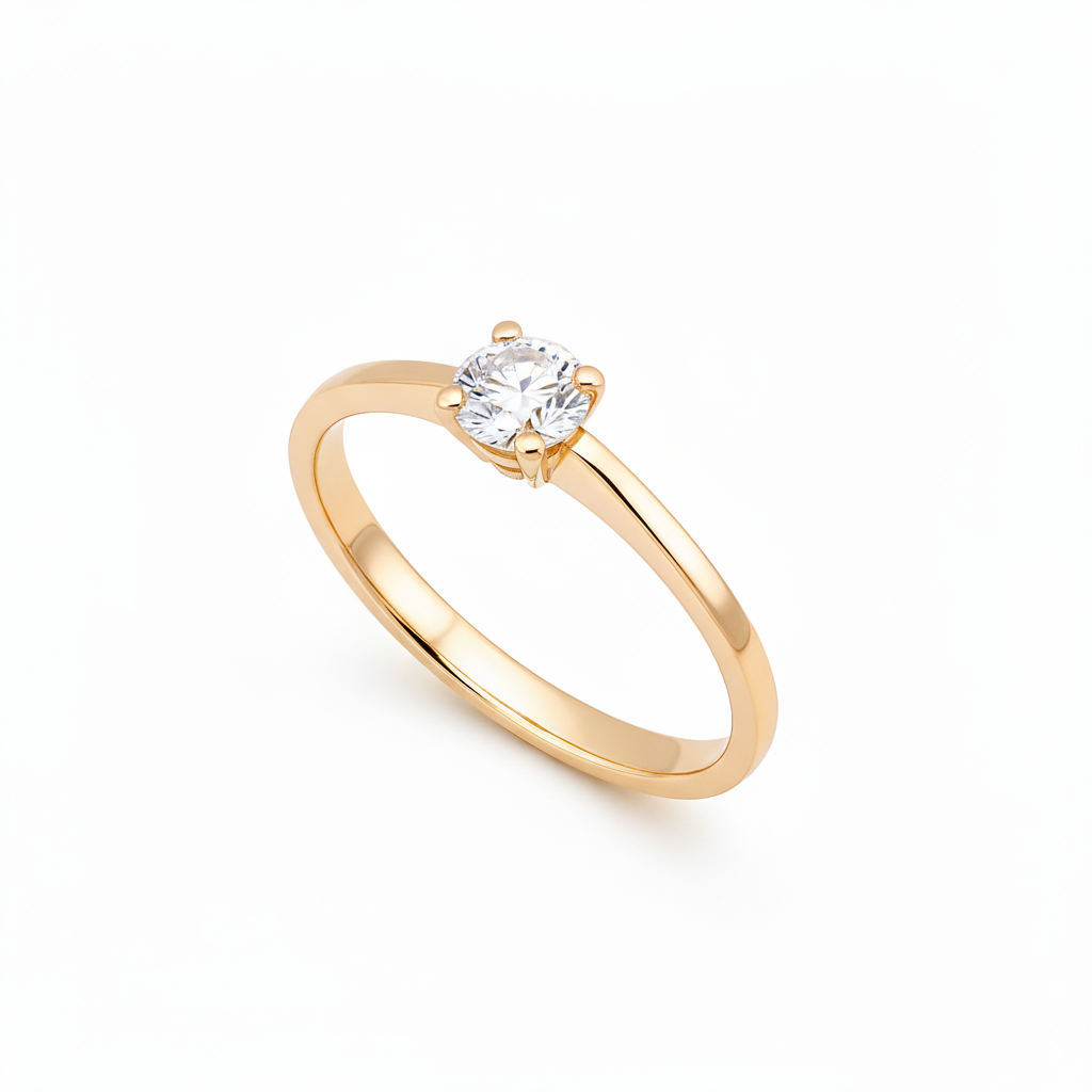 Solitaire en or rouge 18 carats