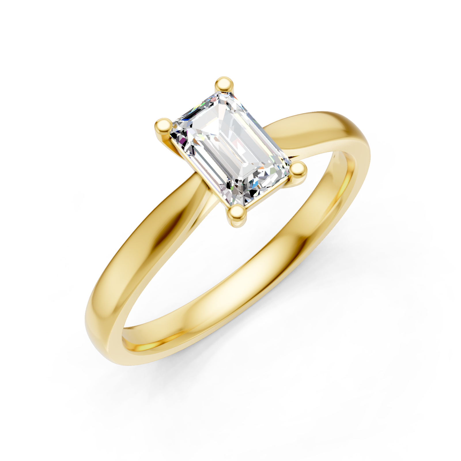 Solitaire en or jaune 18 carats