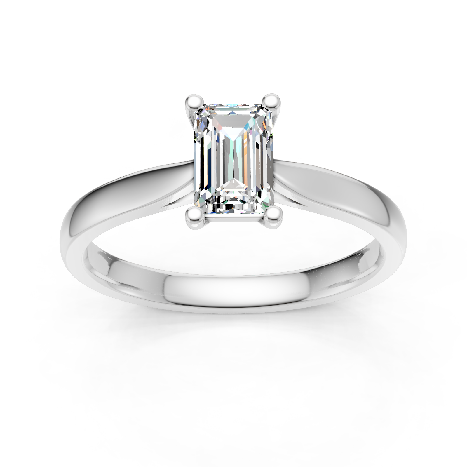 Solitaire en or blanc 18 carats