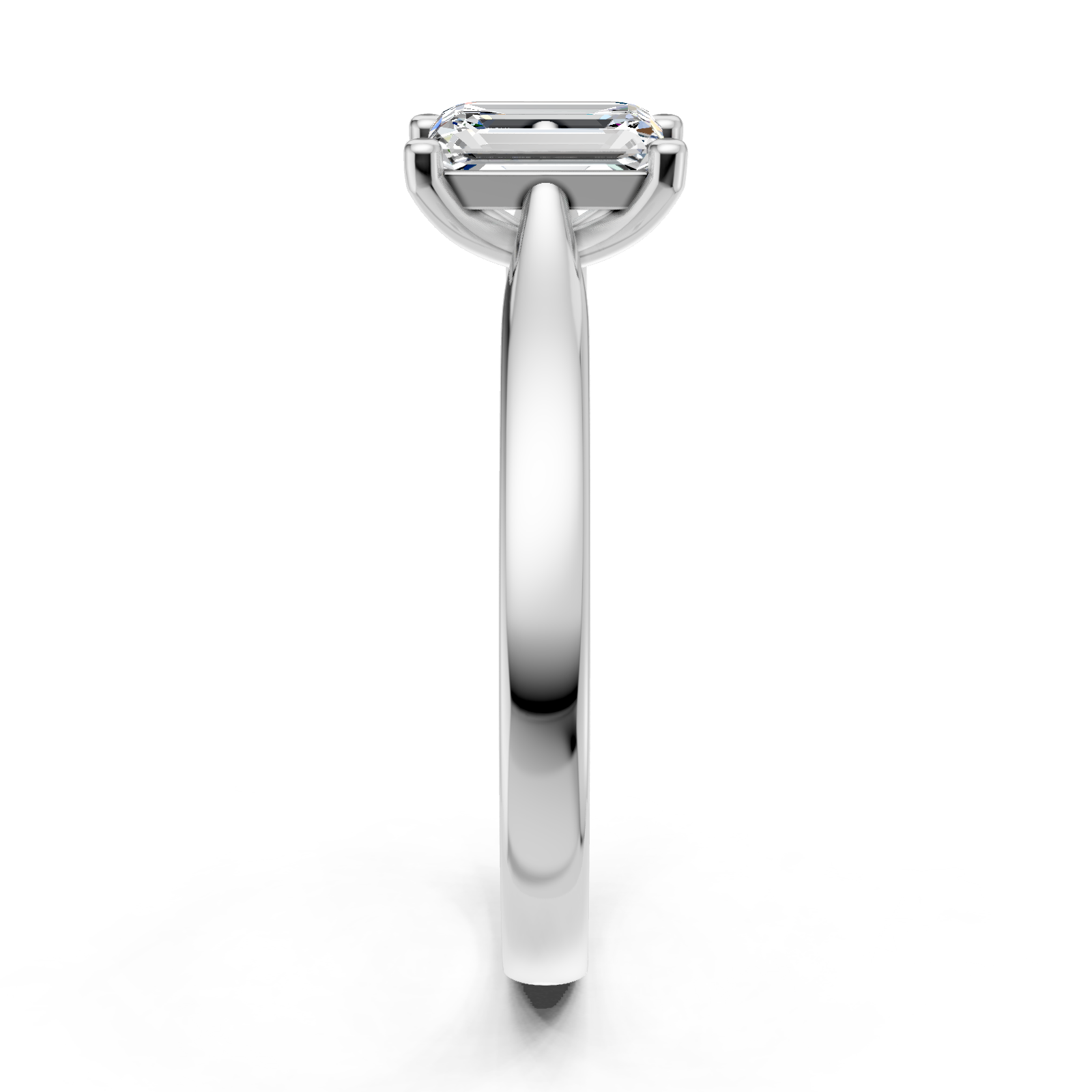 Solitaire en or blanc 18 carats