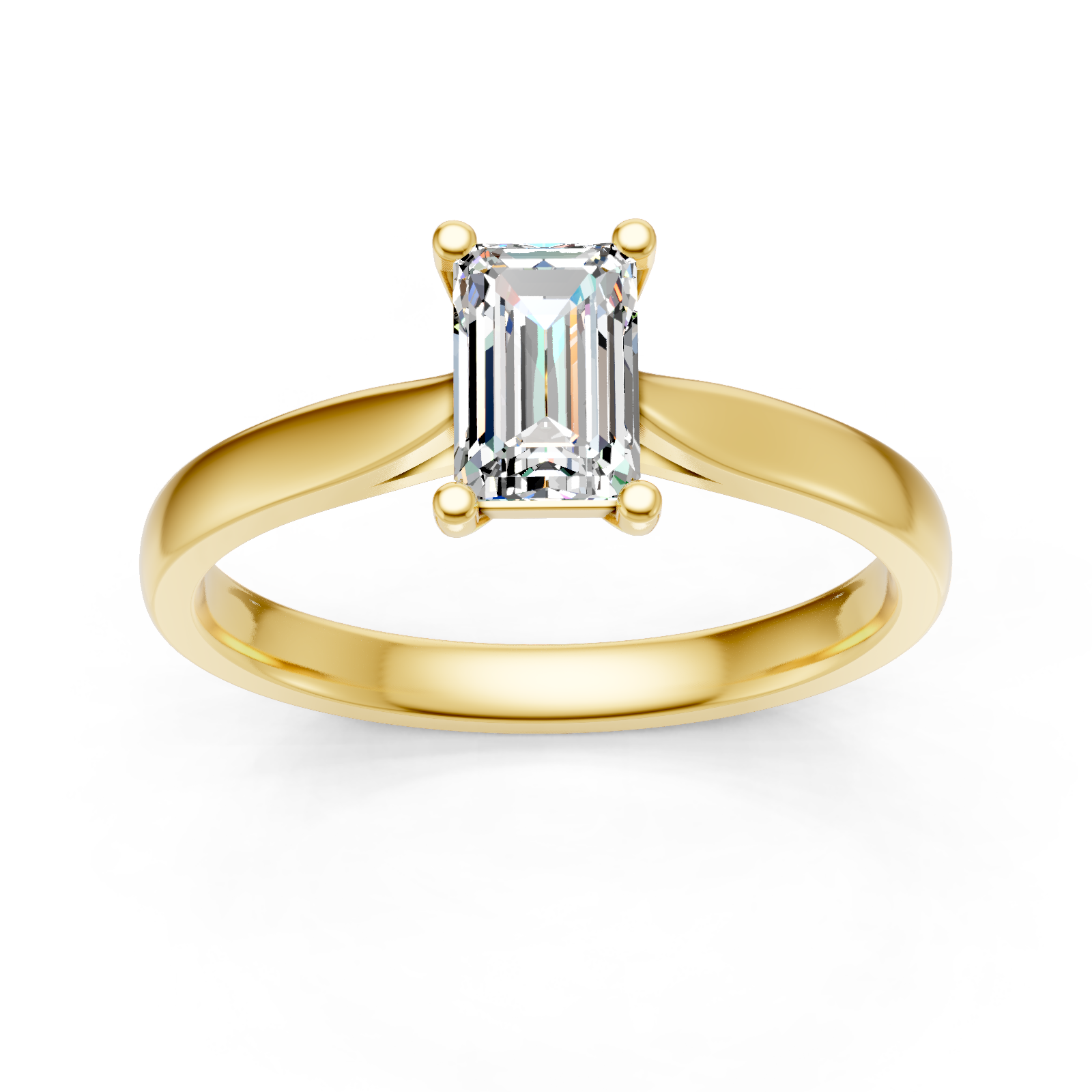 Solitaire en or jaune 18 carats