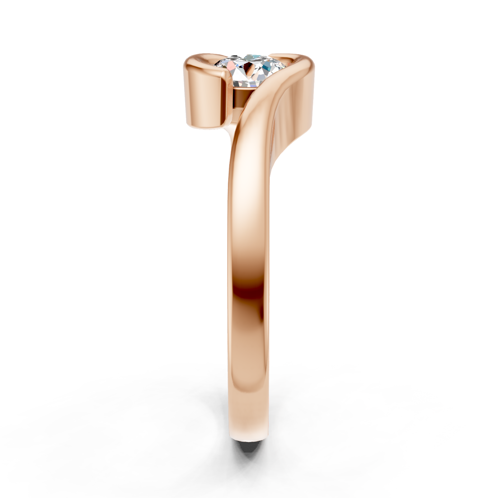 Solitaire en or rouge 18 carats