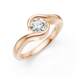 Solitaire en or rouge 18 carats 