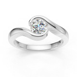 Solitaire en or blanc 18 carats
