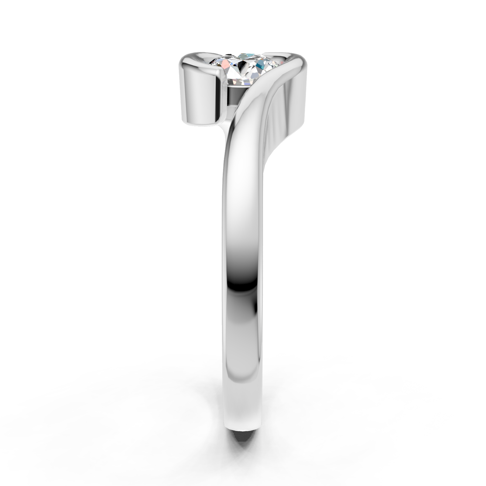 Solitaire en or blanc 18 carats