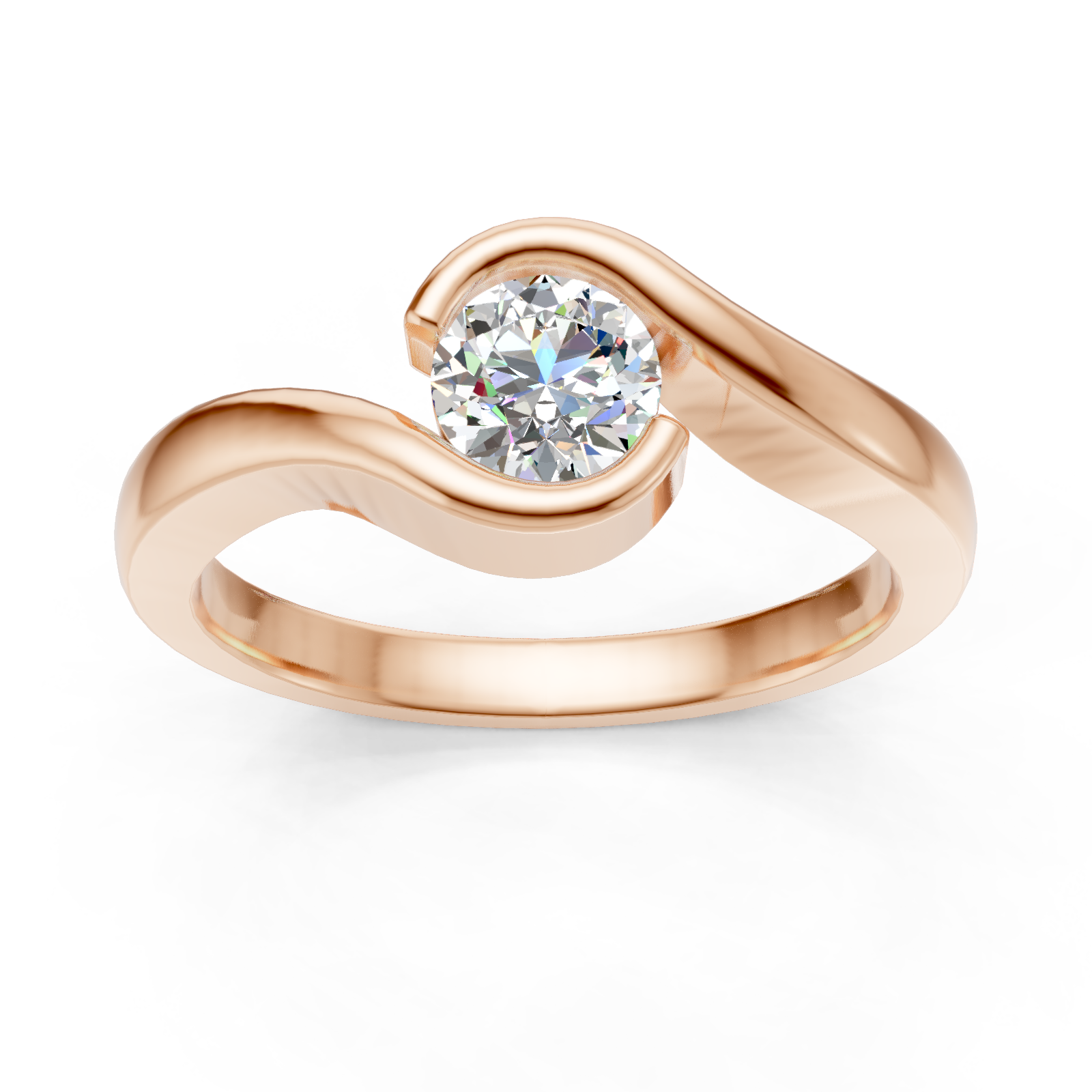 Solitaire en or rouge 18 carats